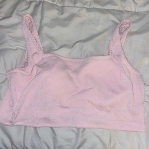 Plus Size NWT 2X Stoney Clover x Target Ribbed Pink Swim Bralette Bikini Top